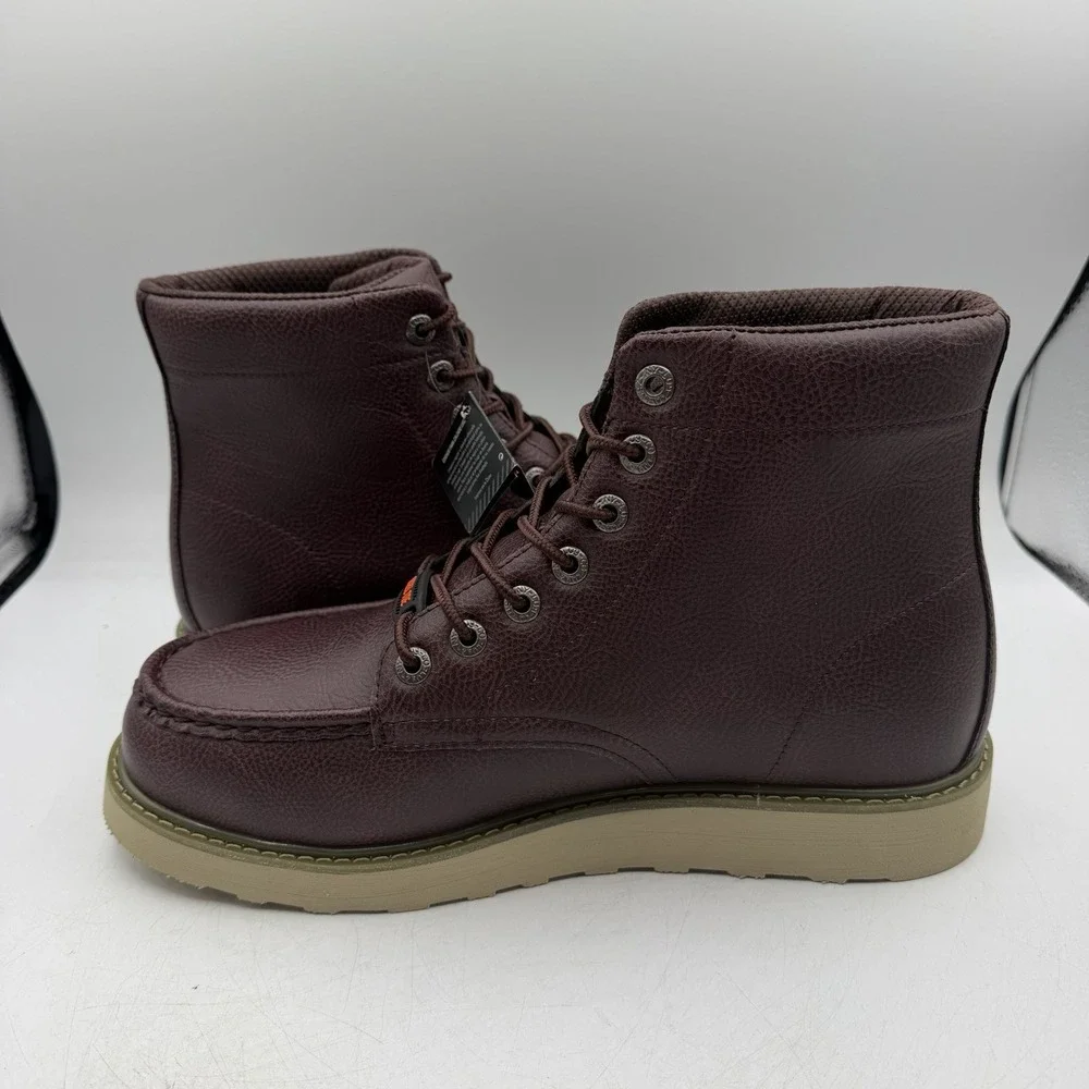 Lugz Monterey Work Boots Men Sz 12 D Oxblood Red 5 Inch Slip Resistant Steel Toe